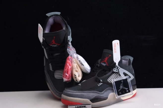 Bmlin Jordan Off 4 x Bred CV9388-001 Retro Air White 0715
